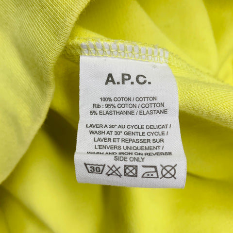 A.P.C. Size M No Fun Neon Yellow Cotton Crew Neck Sweatshirt