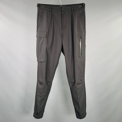 MONCLER Size 32 Black Wool Blend Cargo Casual Pants