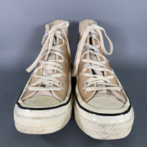 CONVERSE Size 8 Cream Tan 171258C Canvas High Top Lace Up Shoes