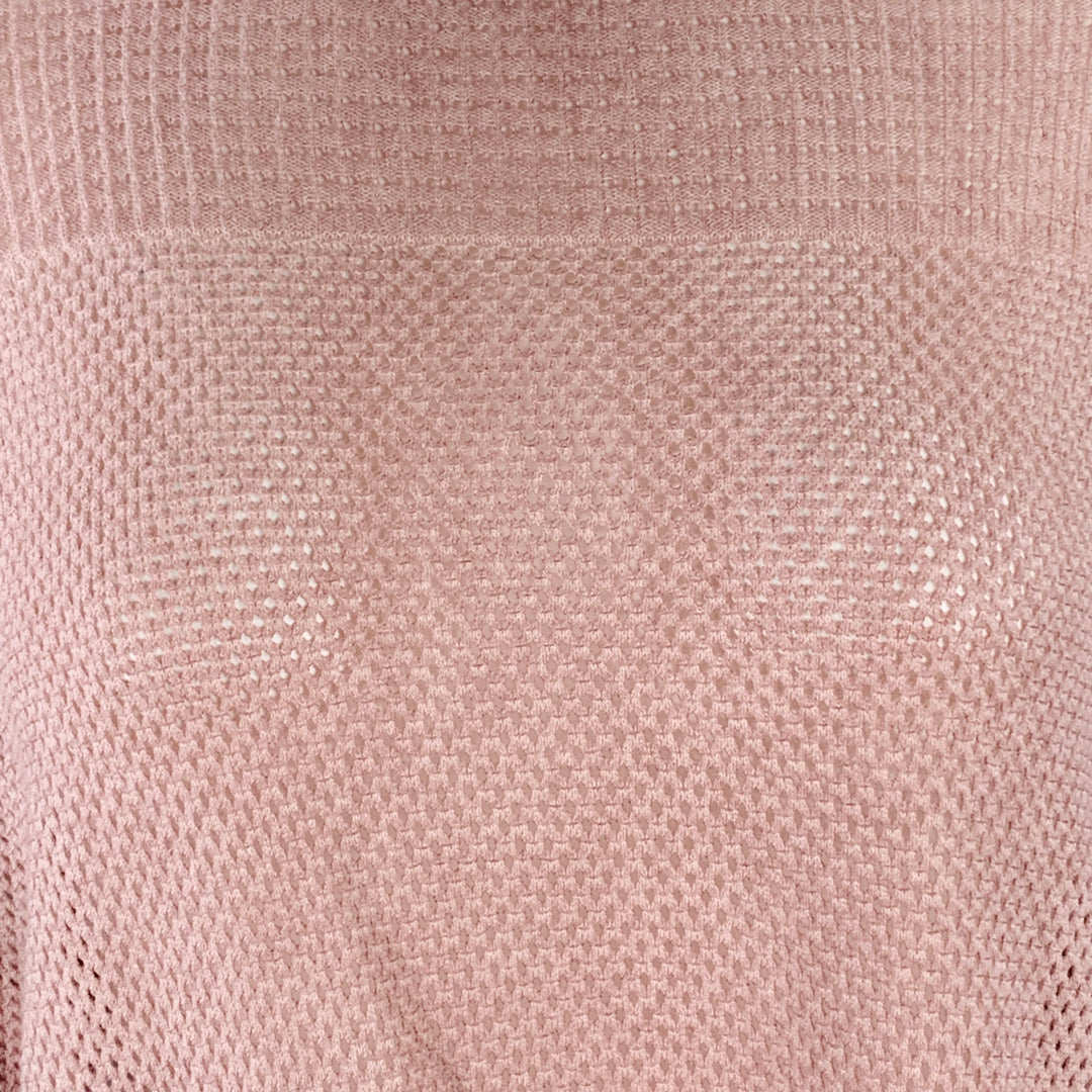 MARGARET OLEARY Size M Pink Cotton Waffle Knit Long Sleeve Casual Top