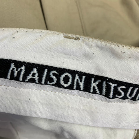 MAISON KITSUNE Size 29 Tan Twill Cotton Flat Front Casual Pants