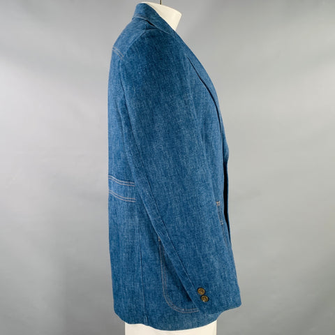LEVI STRAUSS Size 42 Blue Contrast Stitch Denim Jacket
