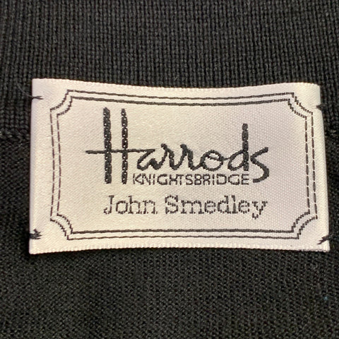 HARRODS Size XL Black Cotton Long Sleeve Polo