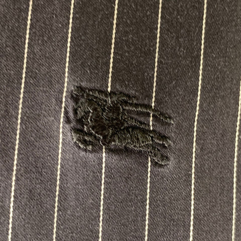BURBERRY LONDON Size S Black White Pinstripe Cotton Button Up Long Sleeve Shirt