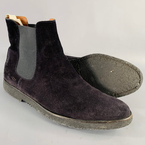 COMMON PROJECTS Size 8 Black Suede Chelsea Boots