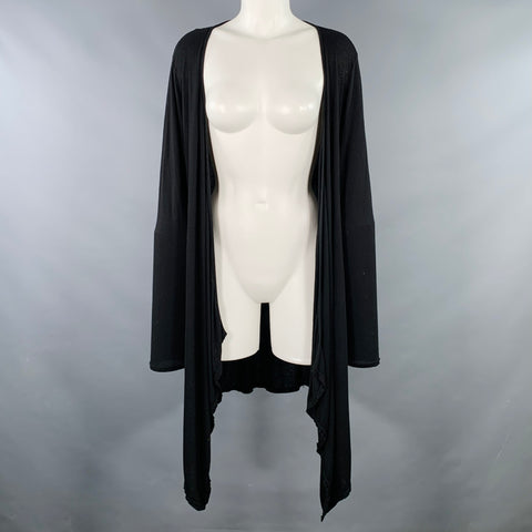 Gilet vintage noir en jersey ouvert sur le devant, taille M