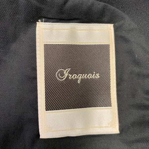 IROQUOIS Size 42 Black White Embroidery Double Breasted Coat