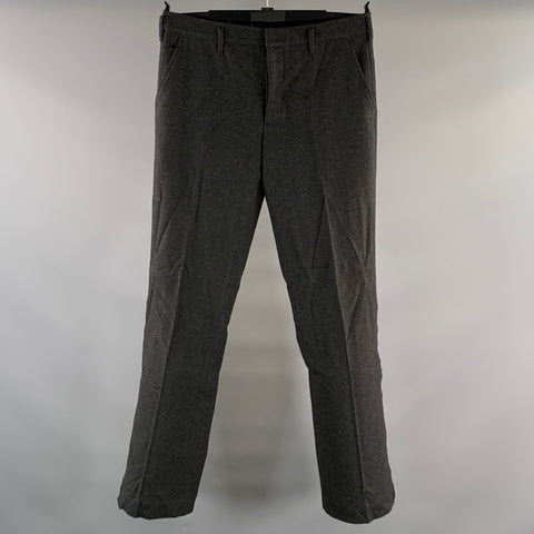 PRADA Size 34 Grey Charcoal Heather Wool Blend Relaxed fit Casual Pants