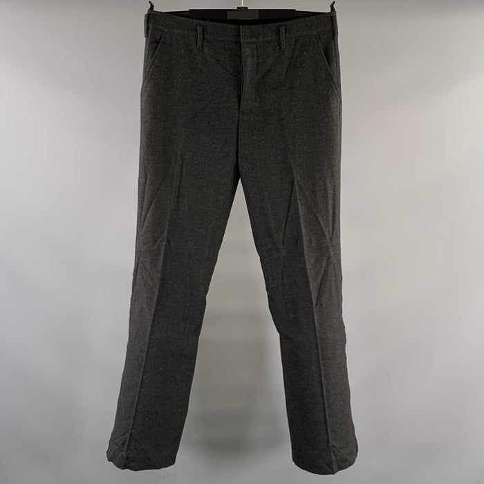 PRADA Size 34 Grey Charcoal Heather Wool Blend Relaxed fit Casual Pants