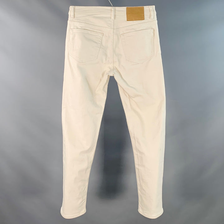 ACNE STUDIOS Size 28 River Ivory Cream Cotton Blend Twill Button Fly Jeans