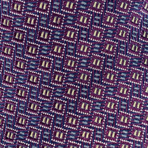 LUCIANO BARBERA Burgundy Grey Olive Geometric Jacquard Silk Tie