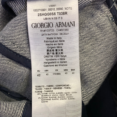 GIORGIO ARMANI Size 6 Indigo Denim Military Jacket