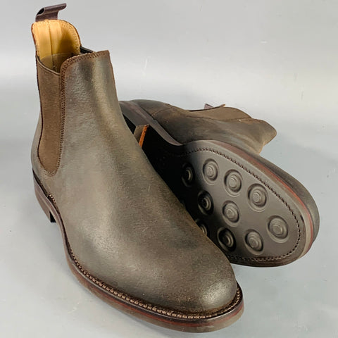 CROCKETT & JONES Size 10 Brown Roughout Suede Ankle Chelsea Boots