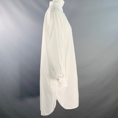 CLOSED Size S White Organic Cotton Oversized One Pocket Midi Shirt Dress
