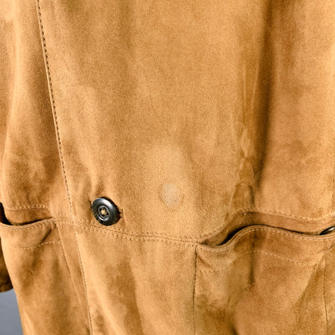THE TERRITORY AHEAD Size L Camel Suede Single Breasted Coat