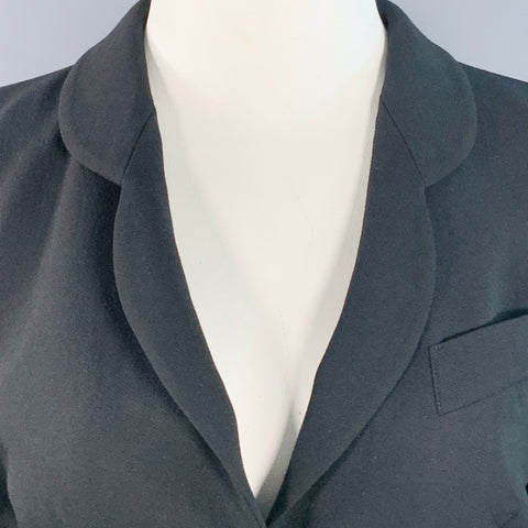 GIORGIO ARMANI Size 14 Black Wool Single Breasted Jacket Blazer