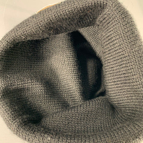 S&S Black Knit Rectangle Beanie Hat