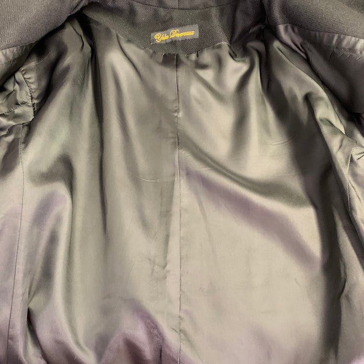 YOKO DEVEREAUX Size 44 Black Cashmere Hooded Jacket