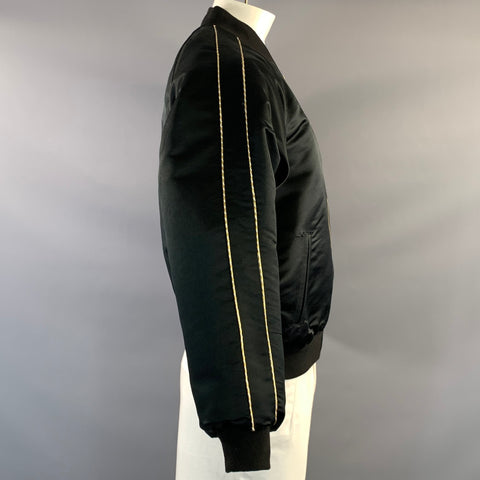 ENFANTS RICHES DEPRIMES ERD SS2017 XL Black Gold Silk Zip Up Jacket