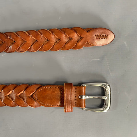 Ceinture en cuir tressé marron RALPH LAUREN, taille 36