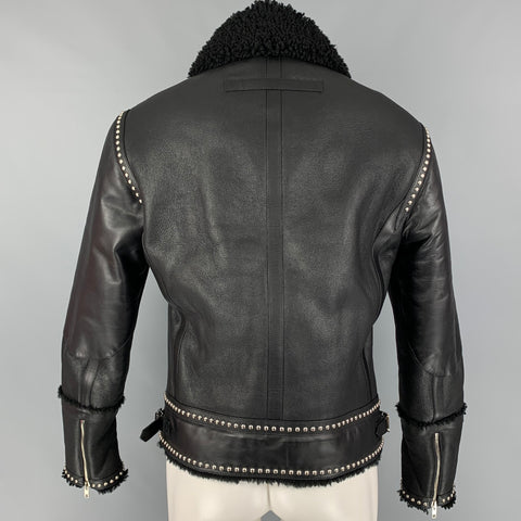 GIVENCHY by Ricardo Tisci FW 2017 Size 38 Black Silver Studded Leather Blouson Jacket
