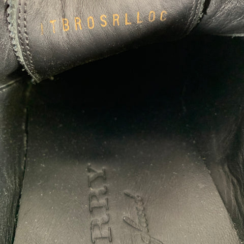 BURBERRY Size 10.5 Black Perforated Leather Lace Up Lace Up Shoes