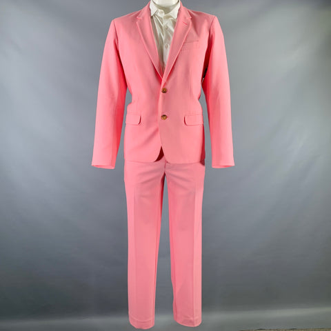 MR TURK Size 46 Pink Polyester Blend Notch Lapel Suit