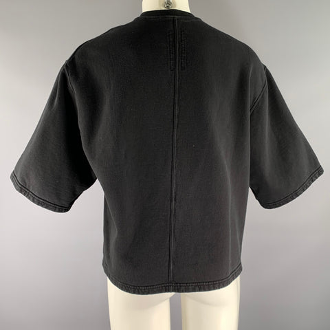 DRKSHDW Size M Black Solid Cotton Short Sleeve Pullover