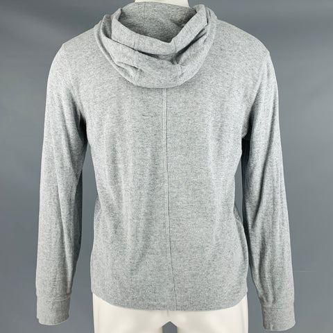 VINCE Sudadera con capucha de mezcla de algodón texturizado gris talla S