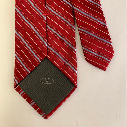 VALENTINO Red Light Blue Diagonal Silk Tie
