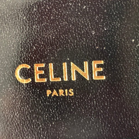 CELINE Size 12 Judy Black Patent Leather Slingback Kitten Heel Pumps