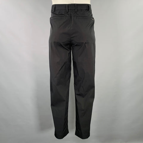 VOLLEBAK Size XL Black Cotton Blend Zip Pockets Casual Pants