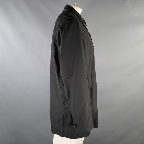 BURBERRY LONDON Size XL Black Polyamide blend Overcoat Coat