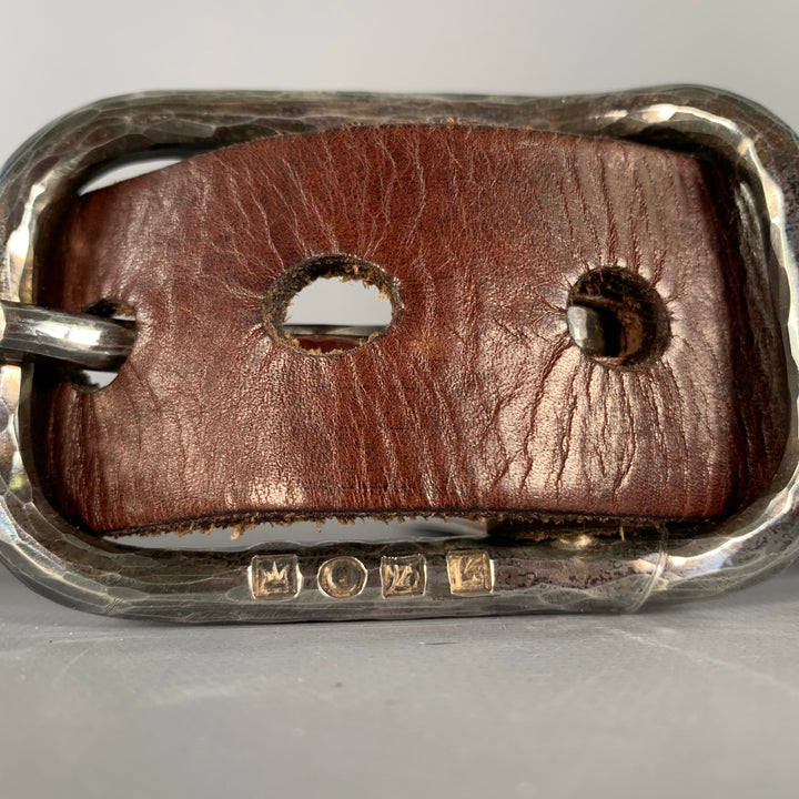 WERKSTATT:MUNCHEN Size 33 Brown Leather Sterling Silver Belt