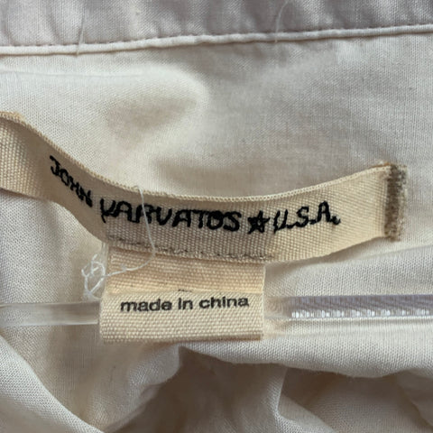 JOHN VARVATOS STAR USA Taille L Beige Coton Transparent Deux Poches Chemise Manches Longues