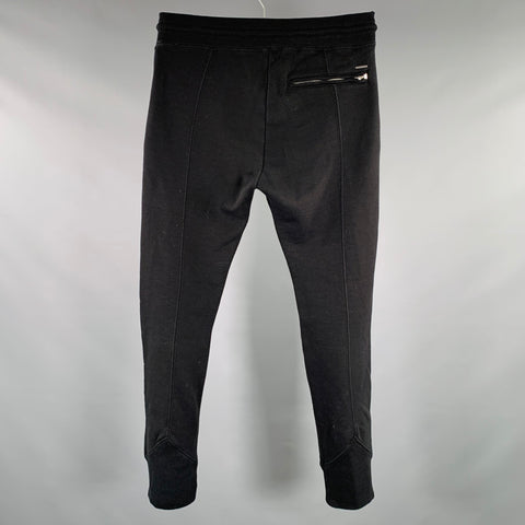 DIESEL Size S Black Cotton Polyester Drawstring Casual Pants