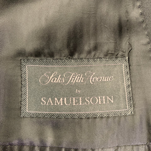 SAMUELSOHN Size 44 Black Wool Single Button Suit