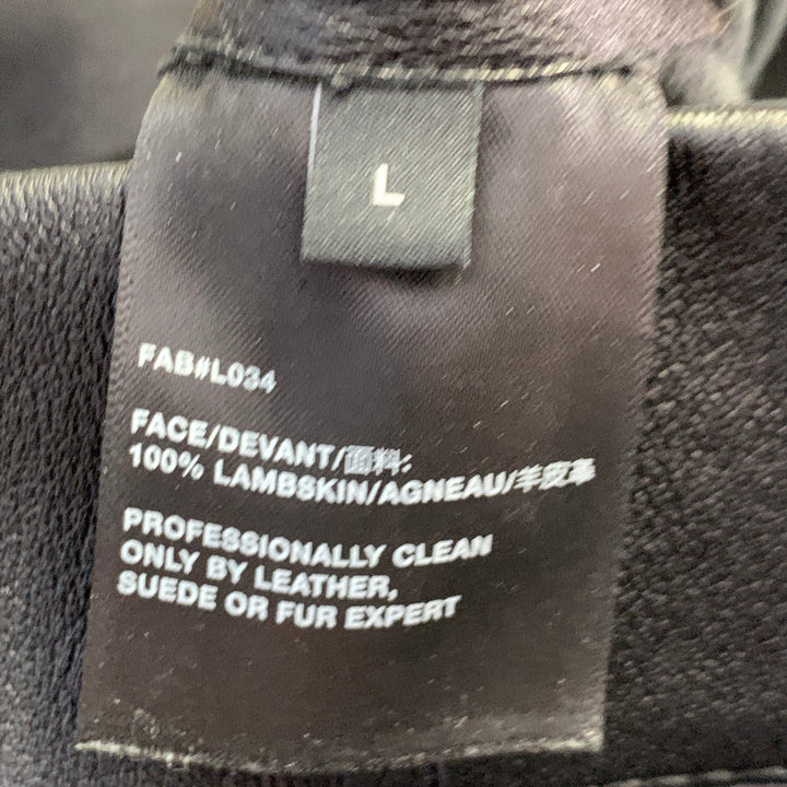 LAFAYETTE 148 Size L Greenwich Black Leather Lambskin Leggings Casual Pants