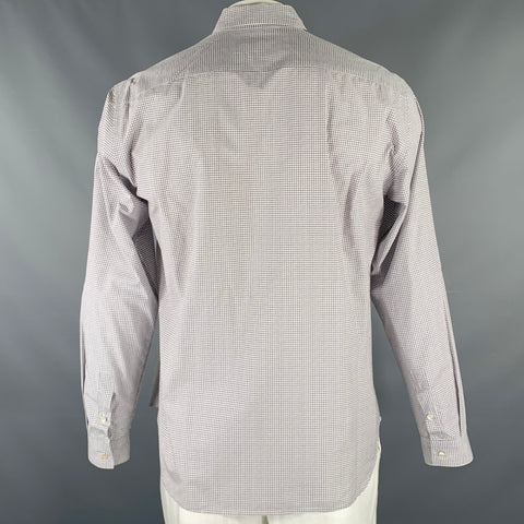 MARNI Size XL Grey White Cotton Button Up Long Sleeve Shirt