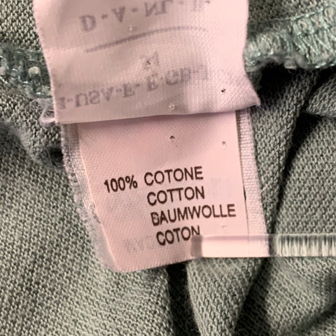 BRUNELLO CUCINELLI Size L Green White Color Block Cotton Polo