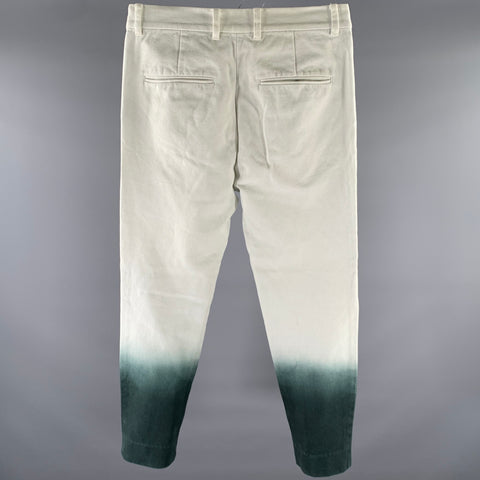 3.1 PHILLIP LIM Size 30 White Teal Ombre Cotton Casual Pants