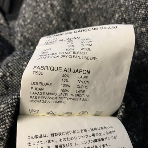 COMME des GARCONS BLACK Size XS Green Black & White Tweed Wool Nylon Jacket