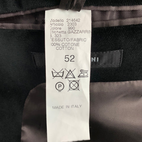 GAZZARRINI Taille 42 Manteau de sport à revers en coton velours noir