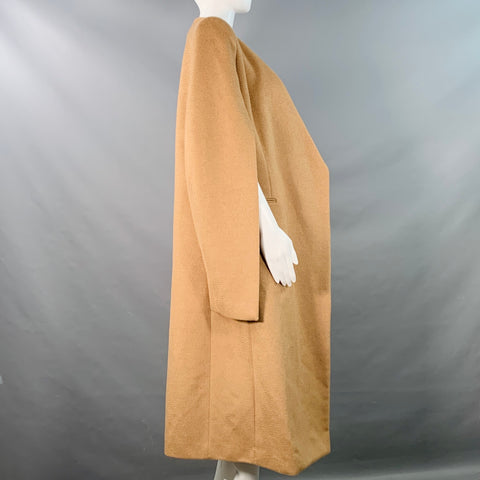 PORTS 1961 AH19 Taille 4 Manteau-cape ouverte texturée en poil de chameau, couleur fauve