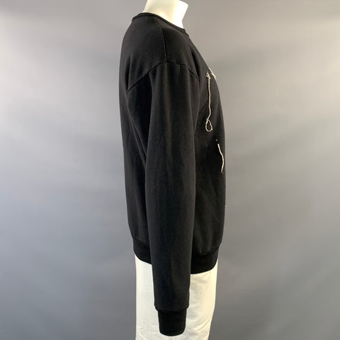 ENFANTS RICHES DEPRIMES L Distressed Cotton Crew Neck Sweatshirt