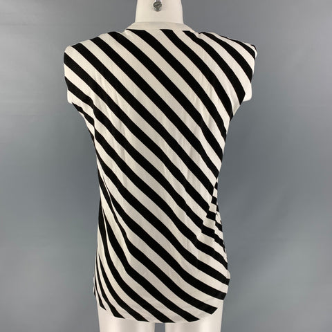 DRIES VAN NOTEN Size XS Black & White Cotton Stripe Sleeveless Casual Top