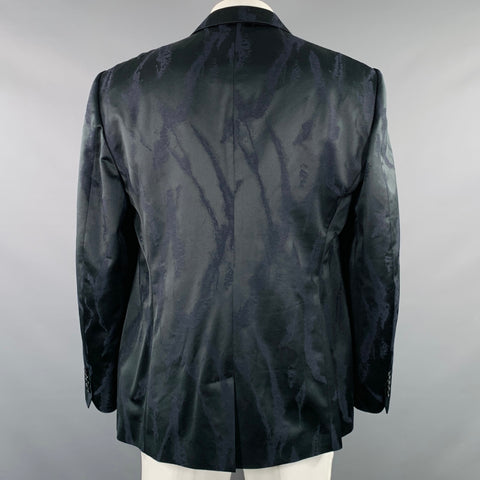 ALEXANDER MCQUEEN Size 48 Black Jacquard Viscose Blend Sport Coat