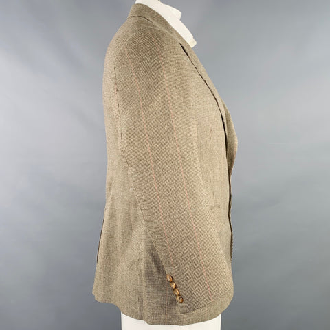 THE HOUND Size 42 Brown Cream Houndstooth Single Breasted Sport Coat