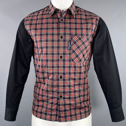 COMME des GARCONS HOMME Size XS Black Red Green Plaid Jacket