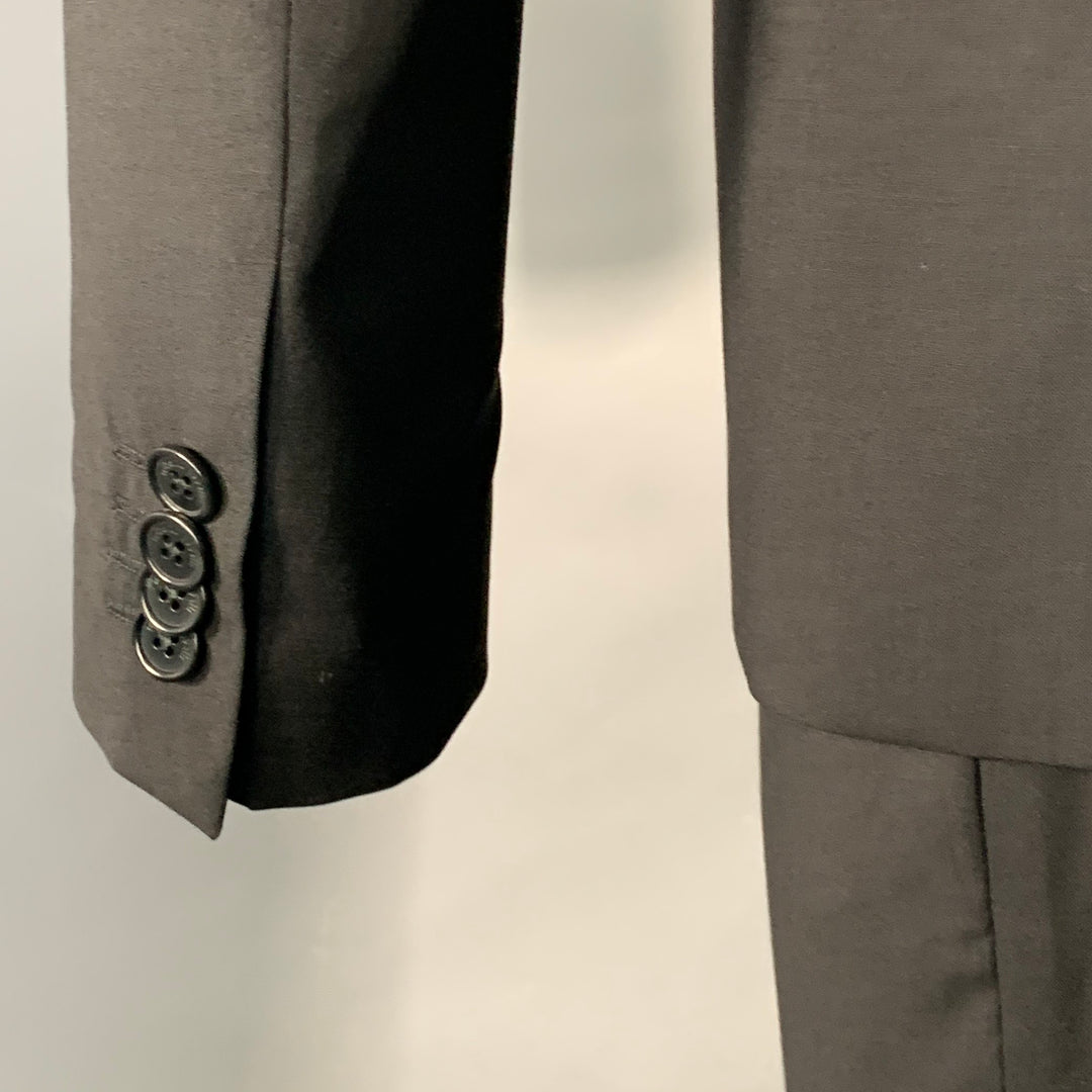 ROBERTO CAVALLI Size 38 Black Virgin Wool Notch Lapel Suit